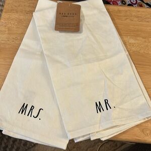 Rae Dunn Mr & Mrs dish towels set of 2